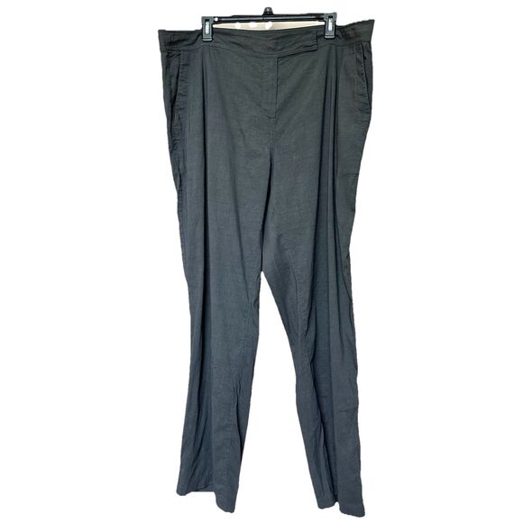 Eileen Fisher Linen Blend Pants Women’s 18w Wide Leg High Rise Grey - Picture 1 of 10